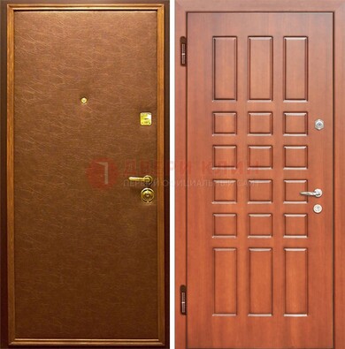 Коричневая входная дверь с винилискожей ДВ-16 в Лосино-Петровсом