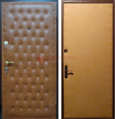 Желтая железная дверь с винилискожей ДВ-2 в Лосино-Петровсом