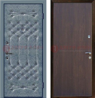 Серая металлическая дверь с винилискожей ДВ-35 в Лосино-Петровсом
