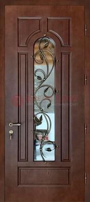 Железная дверь в цвете Итальянский орех с виноритом и МДФ Беленый дуб ДВТ-158 в Лосино-Петровсом