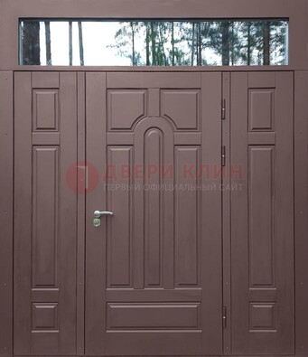 Парадная металлическая дверь с виноритом и стеклом ДВТ-167 в Кубинке