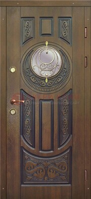 Одностворчатая входная дверь с виноритом и стеклом ДВТ-193 в Лосино-Петровсом
