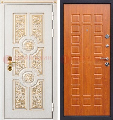 Белая железная дверь с виноритом ДВТ-230 в Голицино
