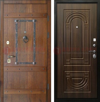 Темная стальная дверь с виноритом ДВТ-232 в Солнечногорске