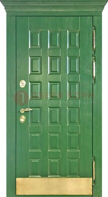 Входная зеленая дверь с виноритом для коттеджа ДВТ-249 в Лосино-Петровсом