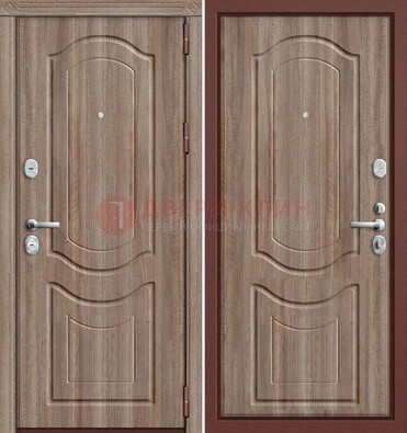 Коричневая металлическая дверь с виноритом ДВТ-26 в Сургуте
