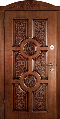 Коричневая входная дверь с виноритом ДВТ-41 в Лосино-Петровсом