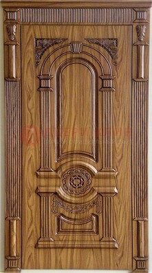 Коричневая металлическая дверь с виноритом ДВТ-61 в Лосино-Петровсом