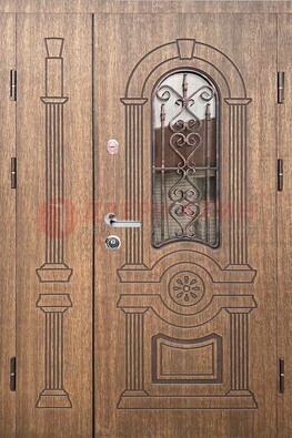 Железная классическая дверь с терморазрывом и рисунком ДВТ-77 в Лосино-Петровсом
