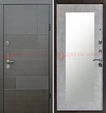 Темная входная дверь с МДФ панелью Венге и зеркалом внутри ДЗ-51 в Лосино-Петровсом