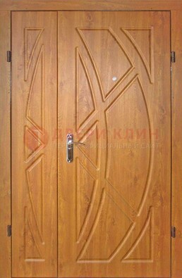 Полуторная металлическая дверь с МДФ золотой дуб ПЛ-17 в Лосино-Петровсом